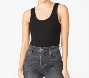 2X1 Rib Double Scoop Bodysuit In Black