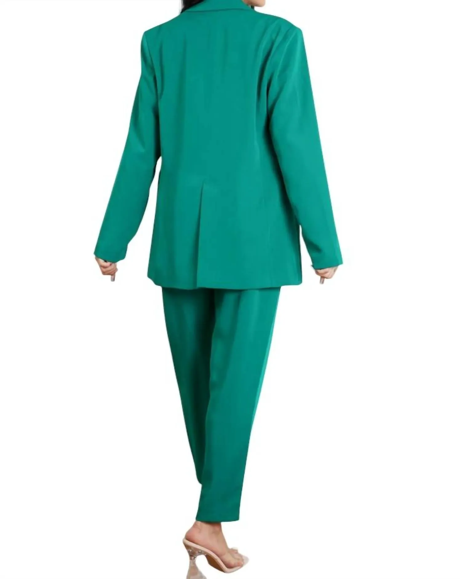 3-Piece Bra, Blazer And Pant Set In Kelly Green
