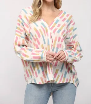 Abstract Blouse In Cream