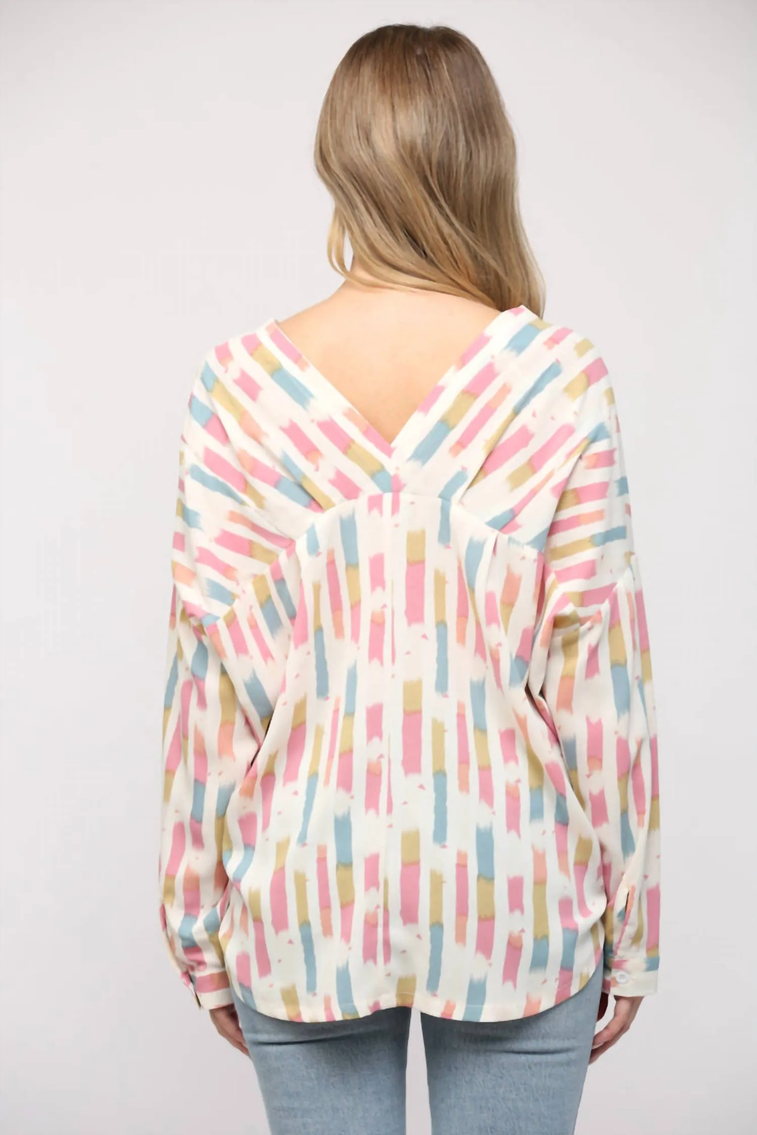 Abstract Blouse In Cream