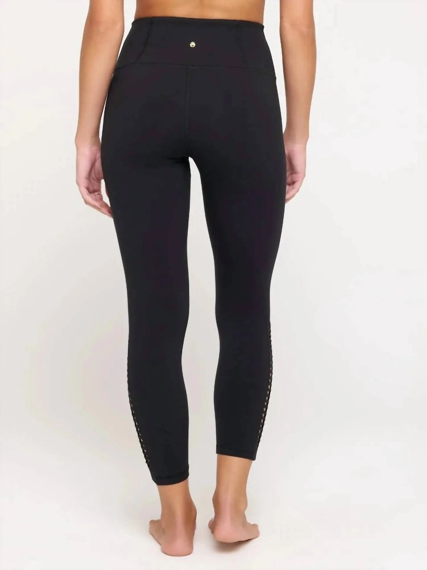 Ada Crochet High Waist Leggings In Black