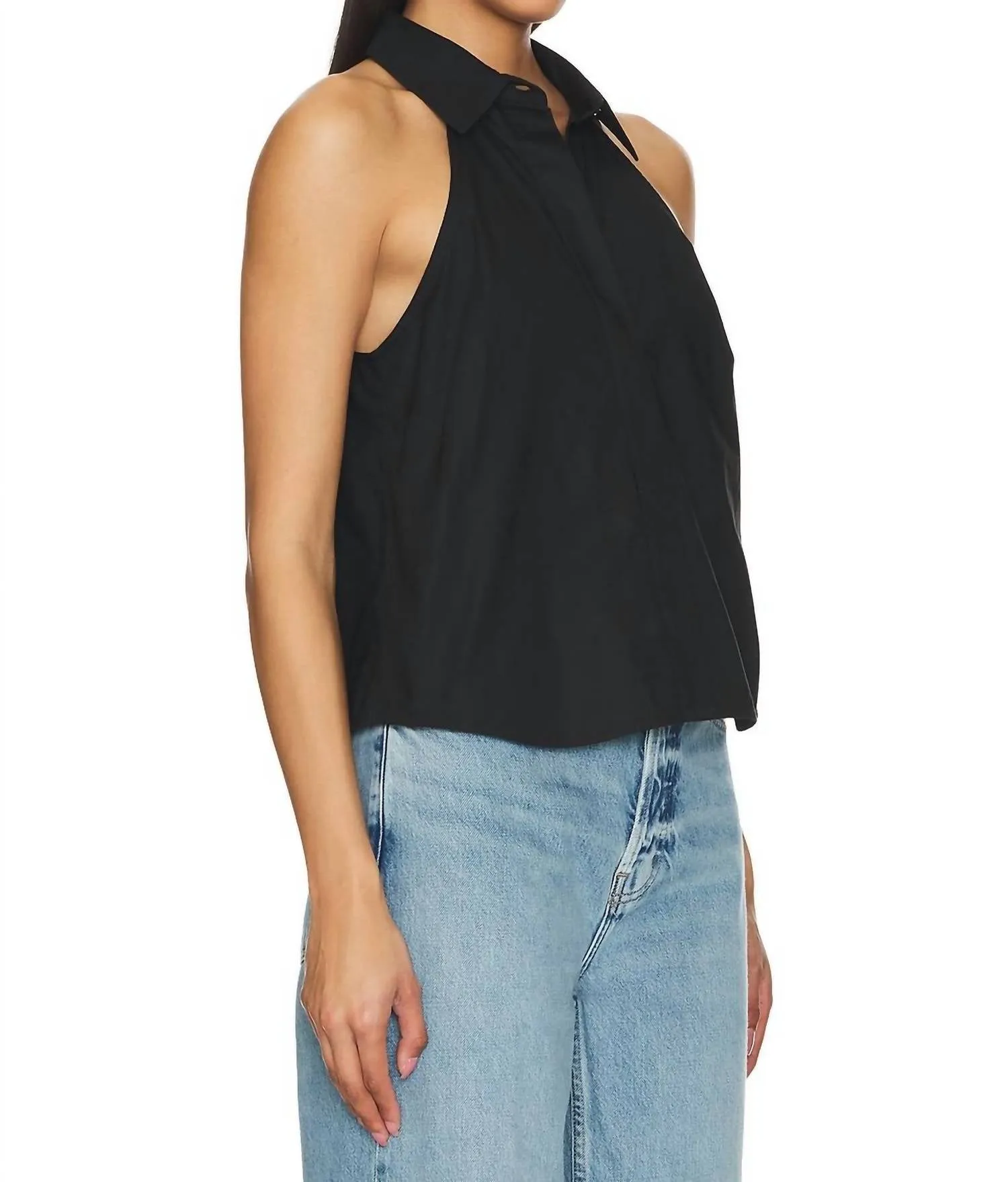 Adeline Sleeveless Shirt In Black