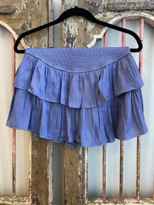 Adorable Women's Smocked Waist Ruffled Hem Mini Skort