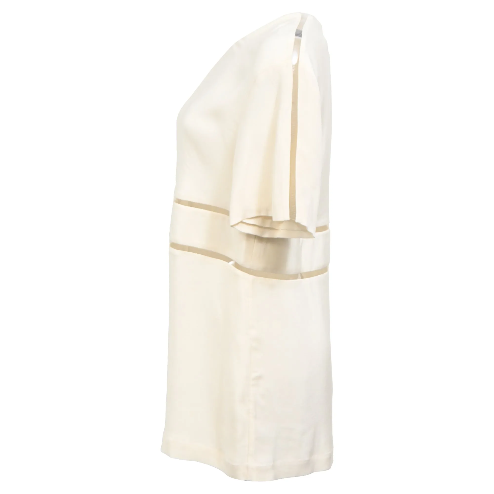 Alexander Wang Cutout Crepe Top in Ivory Silk