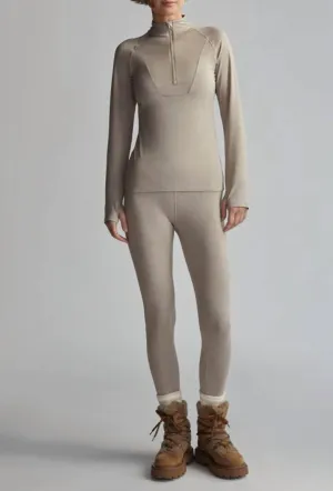 Always Warm Base Layer Half Zip In Taupe Marl