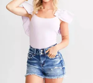 Angel Sleeve Bodysuit In Lavender