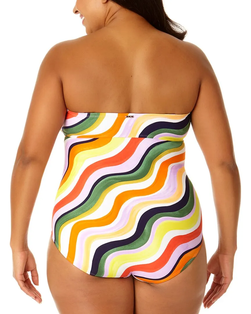 Anne Cole Twist Front Shirred Bandeau 1P