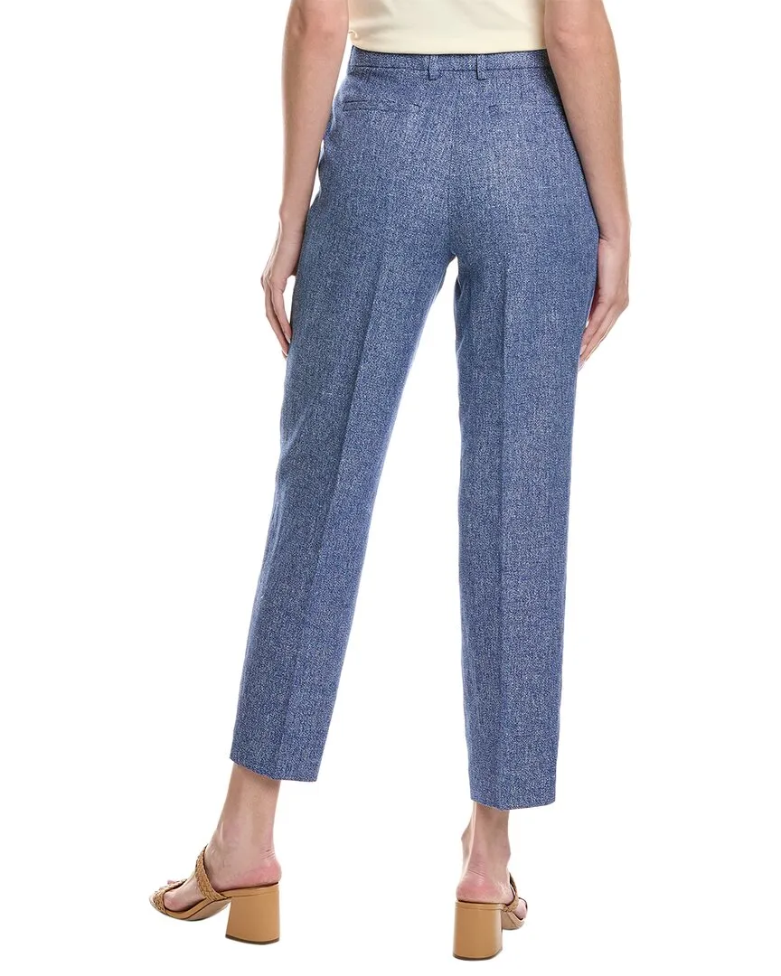 Anne Klein Straight Linen-Blend Ankle Pant