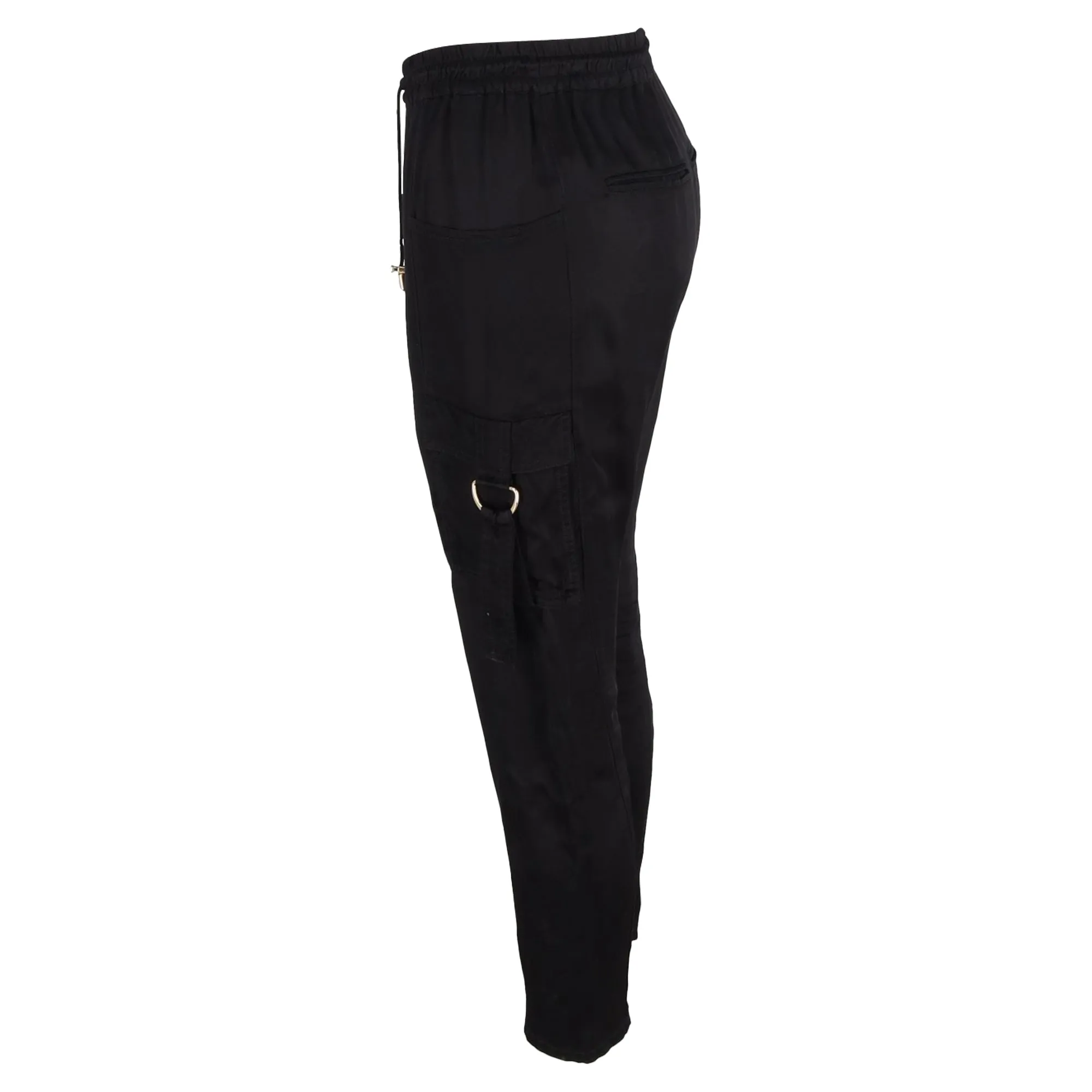 Balmain Drawstring Slim-Fit Cargo Pants in Black Cotton