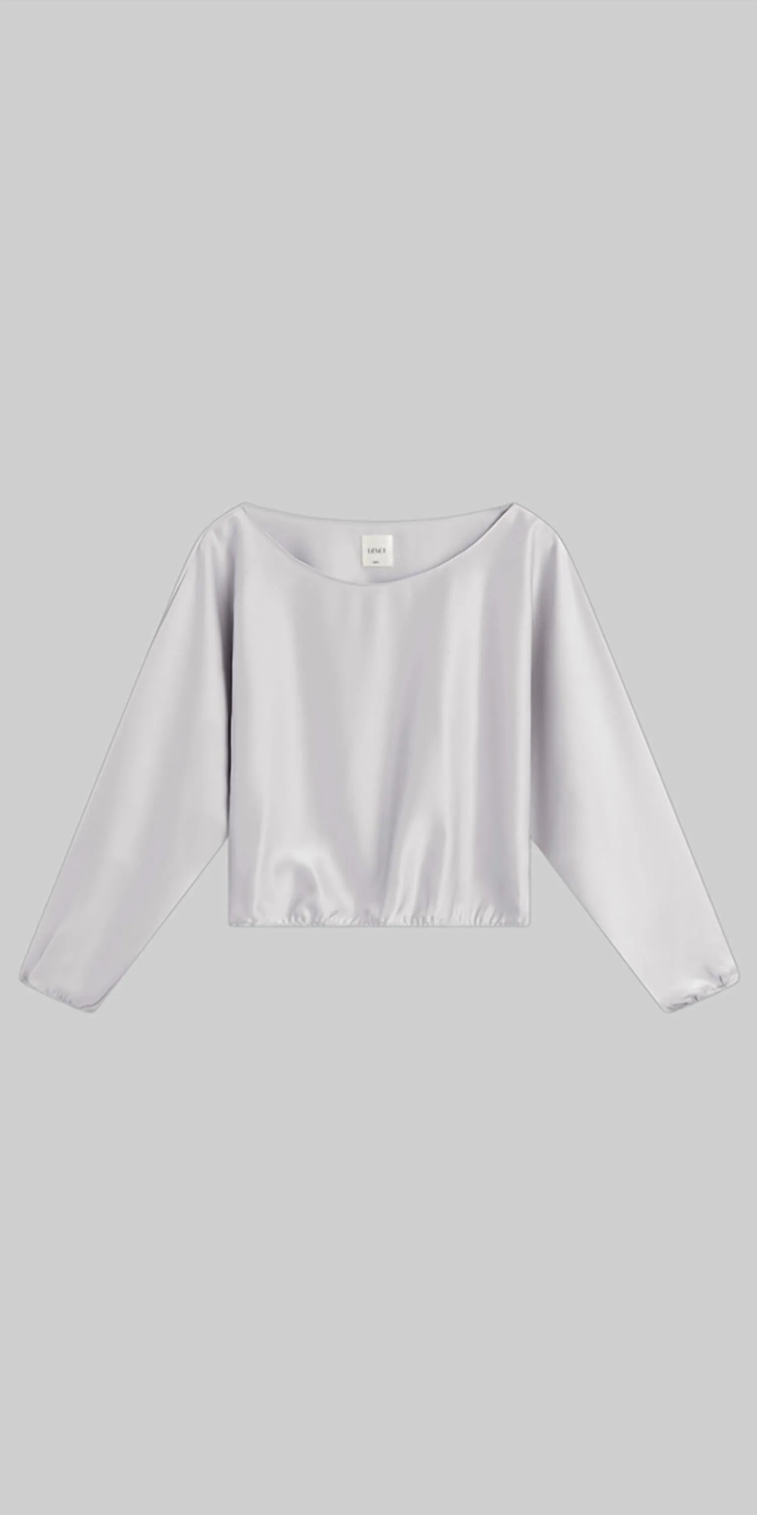 Barb Long Sleeve Blouson Top In Cement