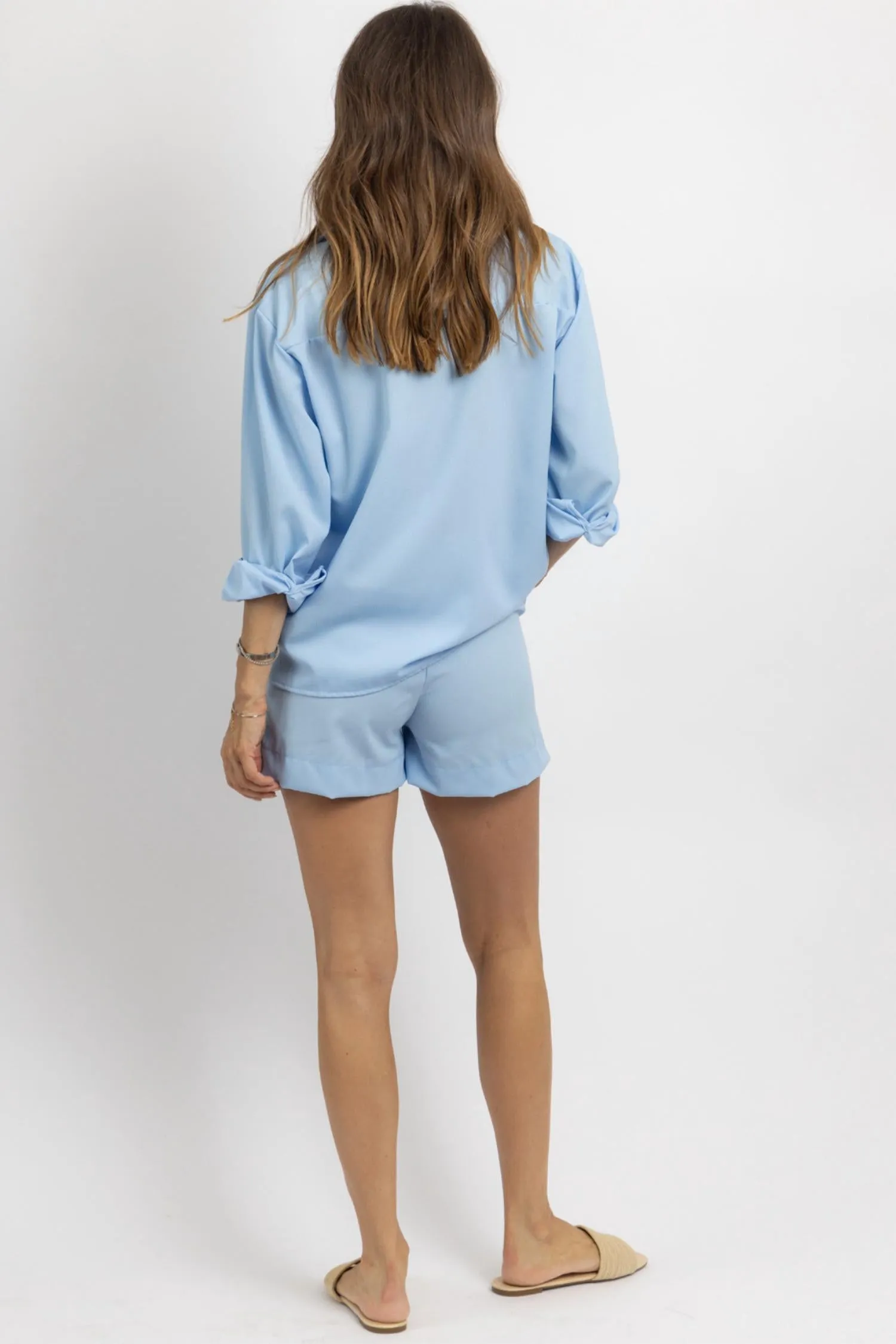 Basique Short Set In Blue