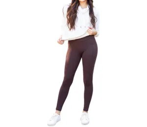 Becca Crossover Full Length Leggings With Pockets In Brown