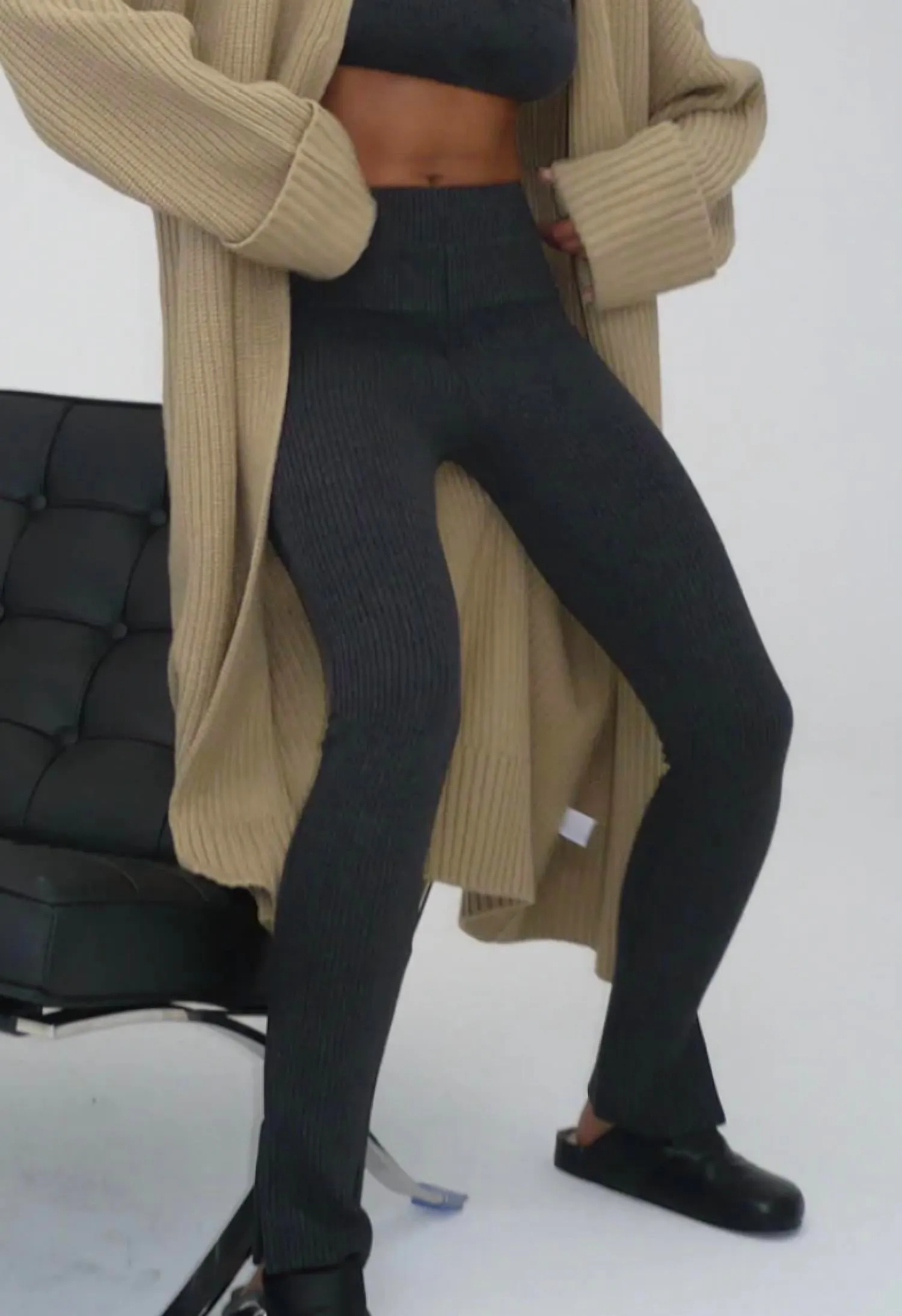 Black Ribbed Pants