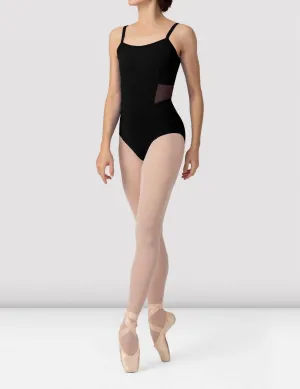 Boutique Mesh Panel Camisole Leotard In Black