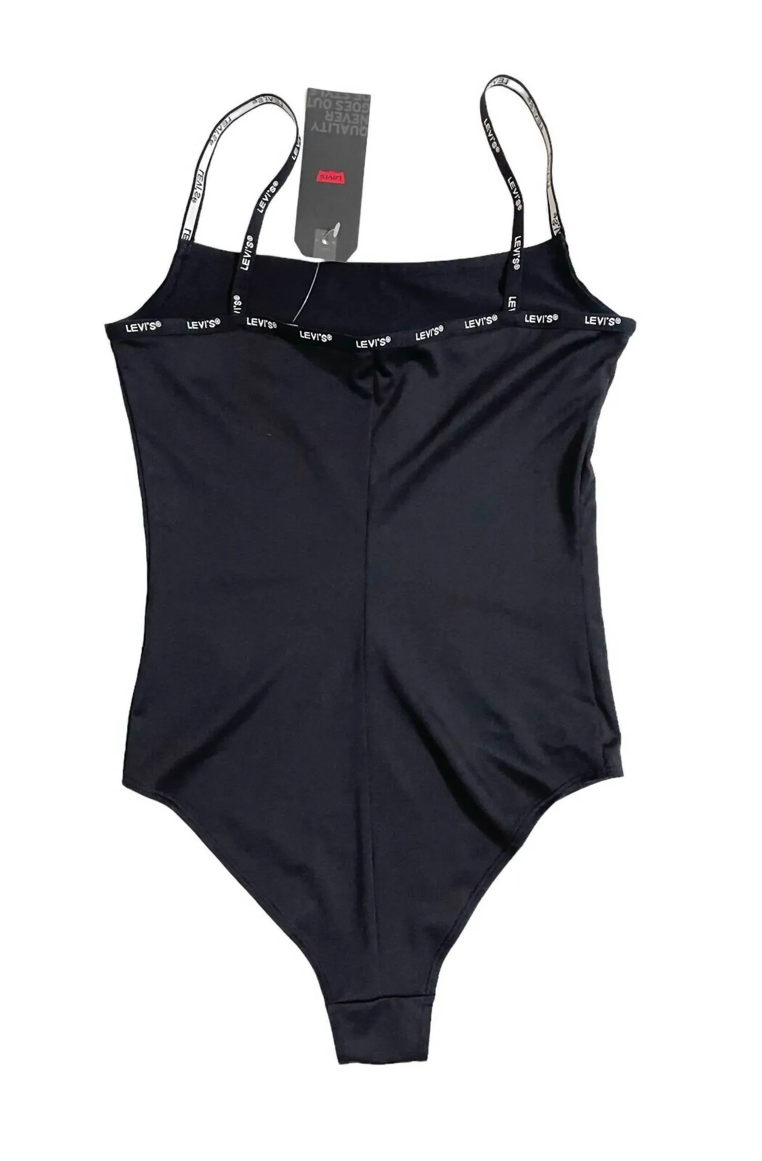 Brilliant Contrast Straps Paige Bodysuit In Black