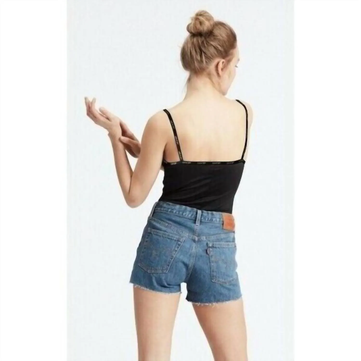 Brilliant Contrast Straps Paige Bodysuit In Black
