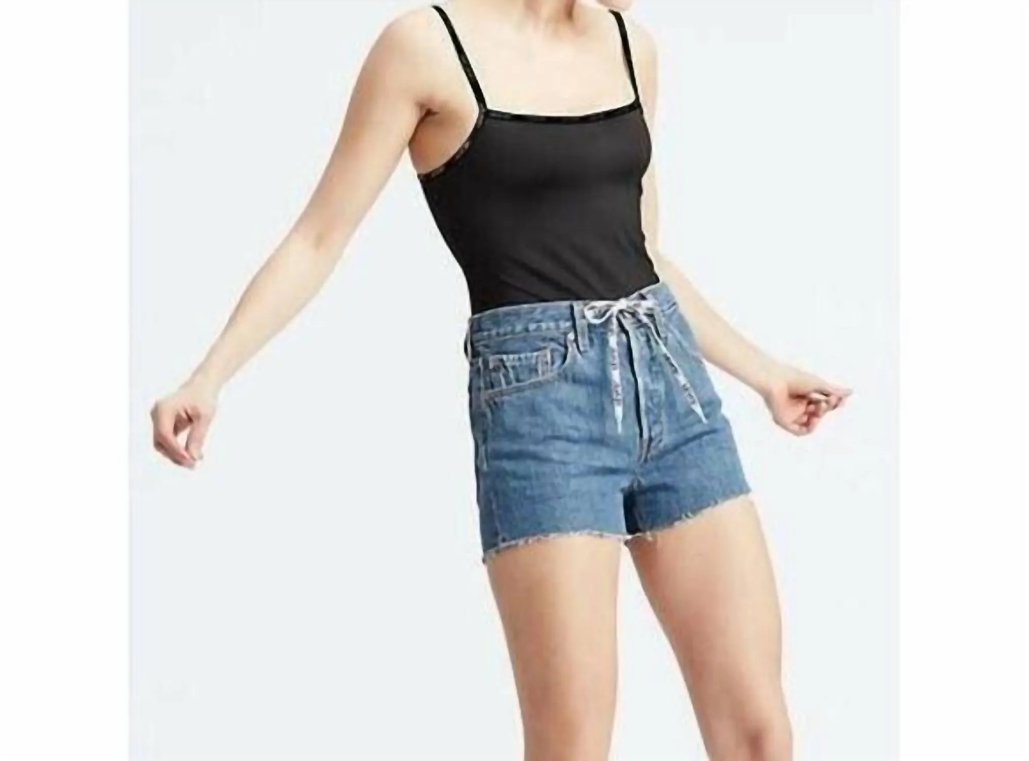 Brilliant Contrast Straps Paige Bodysuit In Black