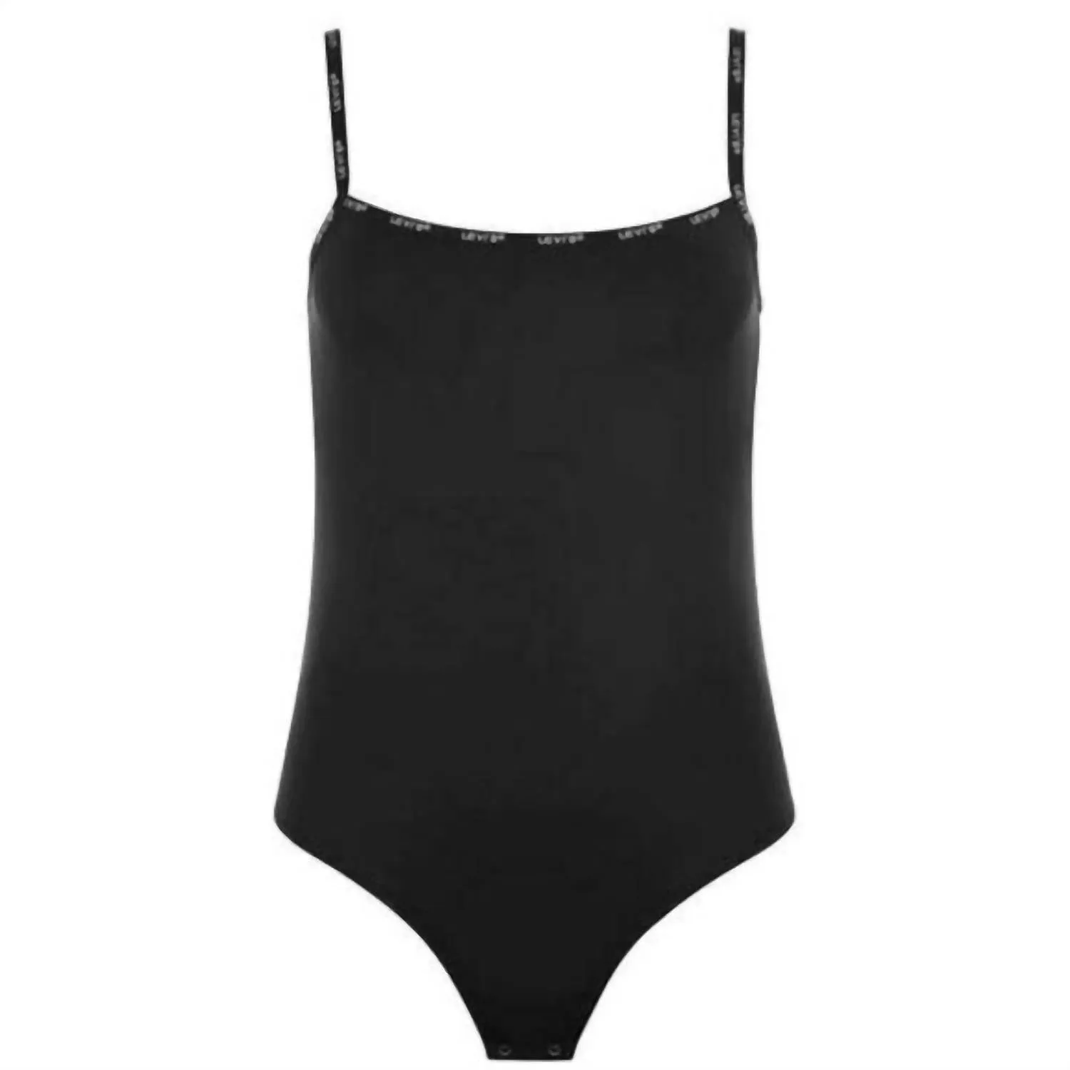 Brilliant Contrast Straps Paige Bodysuit In Black