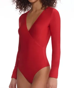 Butter Wrap Bodysuit In Scarlet