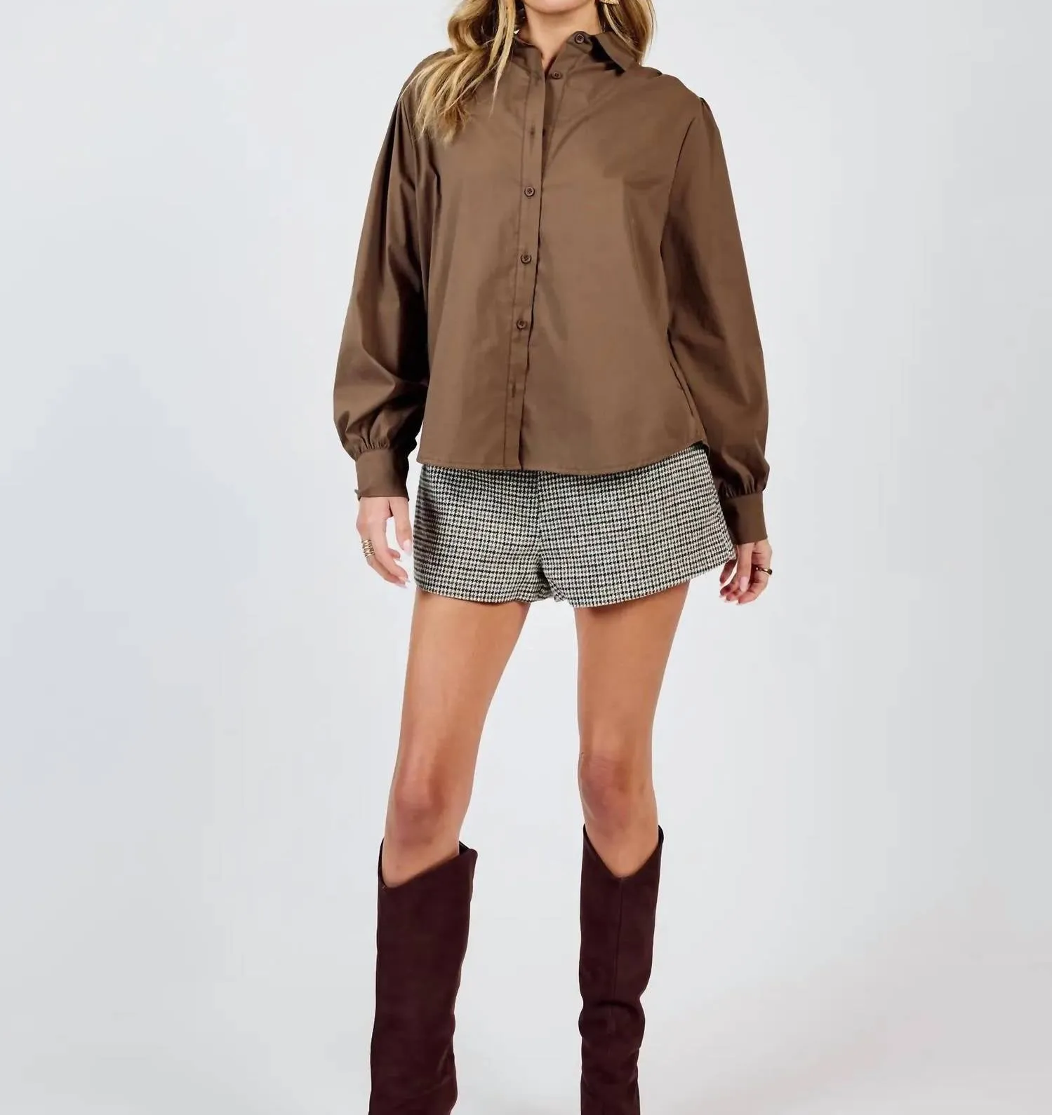 Buttoned Up Top In Brown