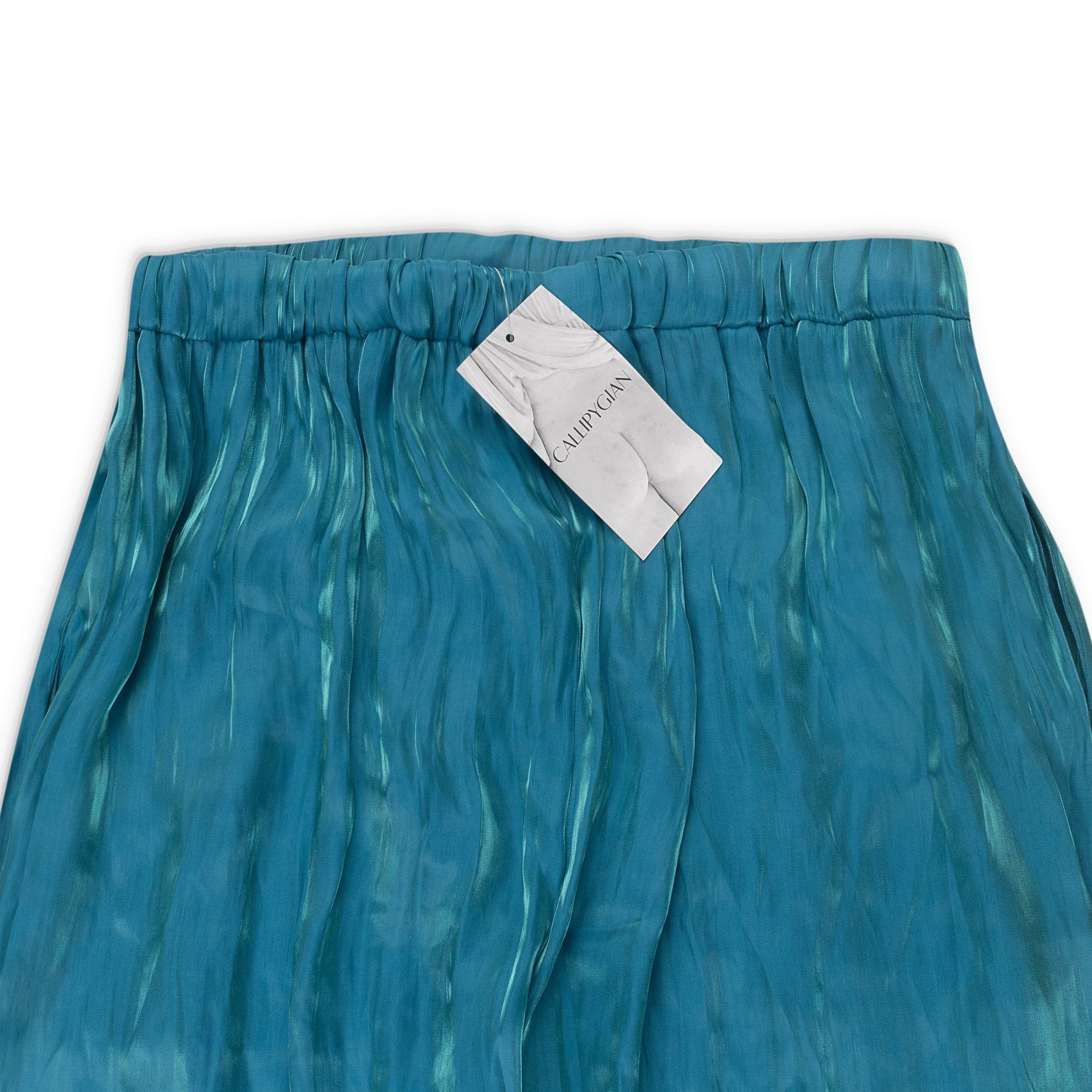 CALLIPYGIAN IRIDESCENT PULL ON BLUE WOMEN'S STRAIGHT PANTS