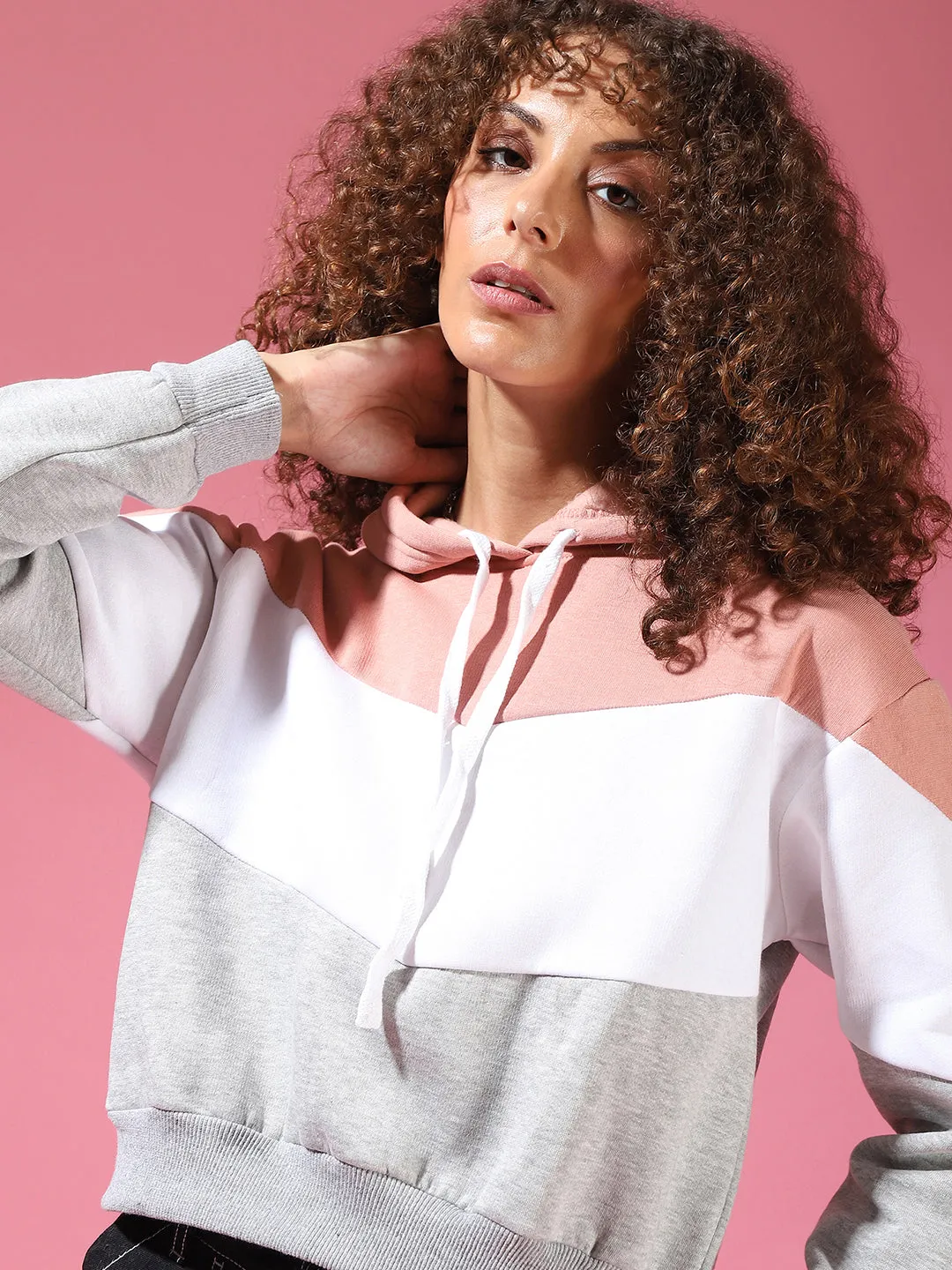 Campus Sutra Women Colorblock Stylish Casual Sweatshirts