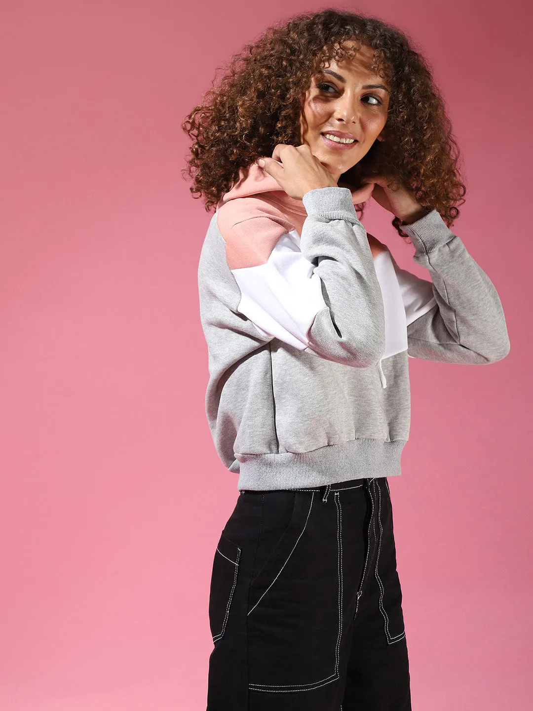 Campus Sutra Women Colorblock Stylish Casual Sweatshirts