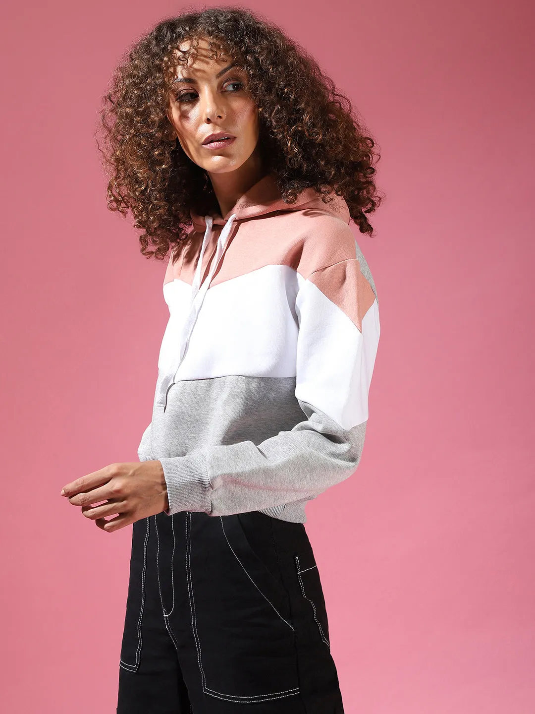Campus Sutra Women Colorblock Stylish Casual Sweatshirts