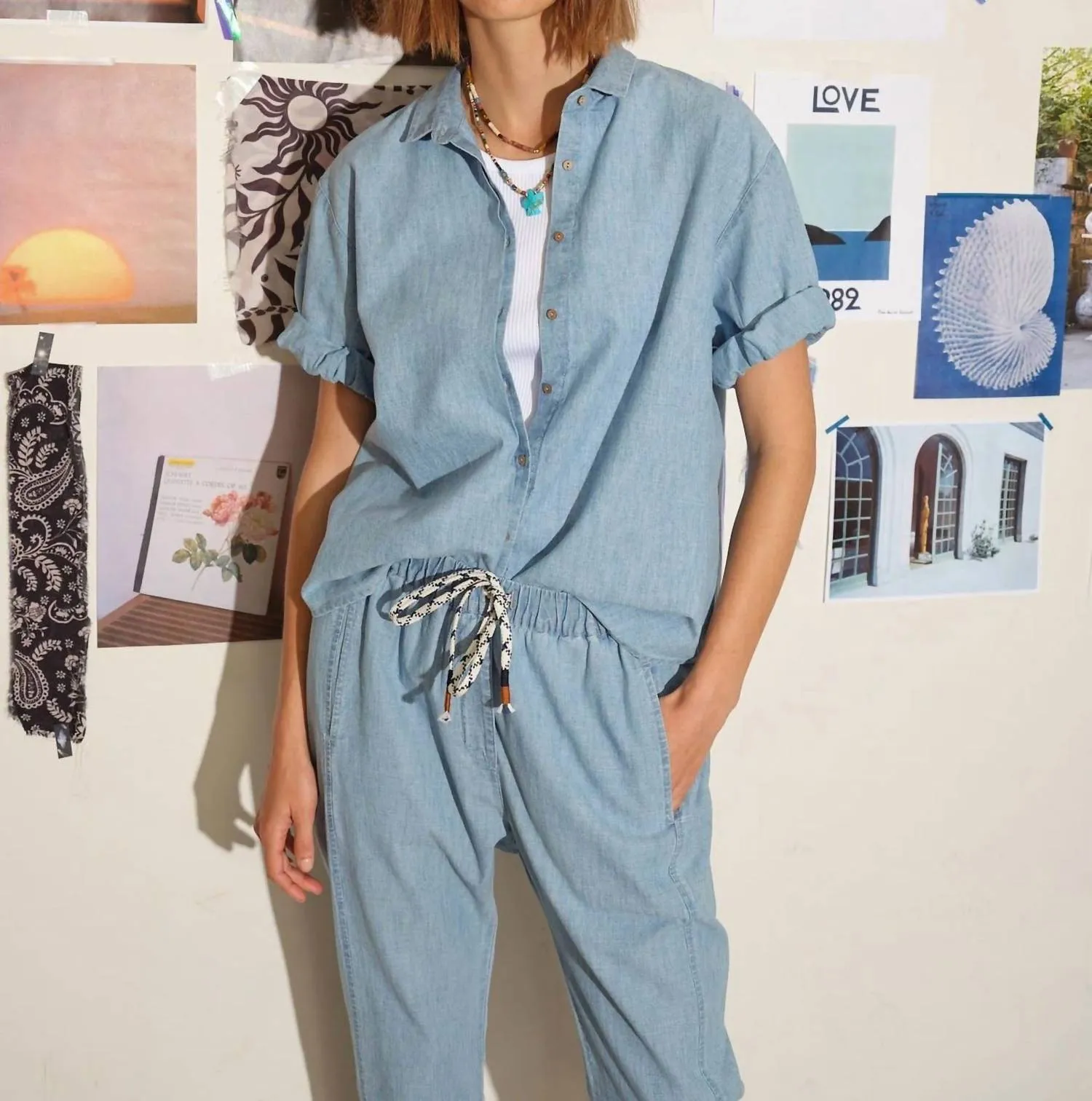 Channing Shirt In Dusty Blue