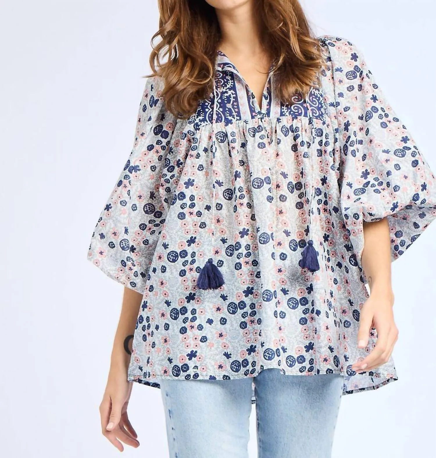 Charlie Blouse In Navy Floral