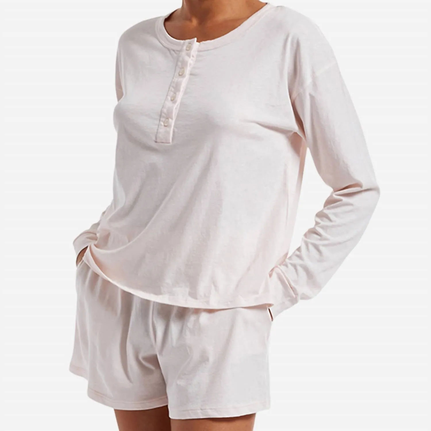 Chloe Pajama Set In Pearl Pink