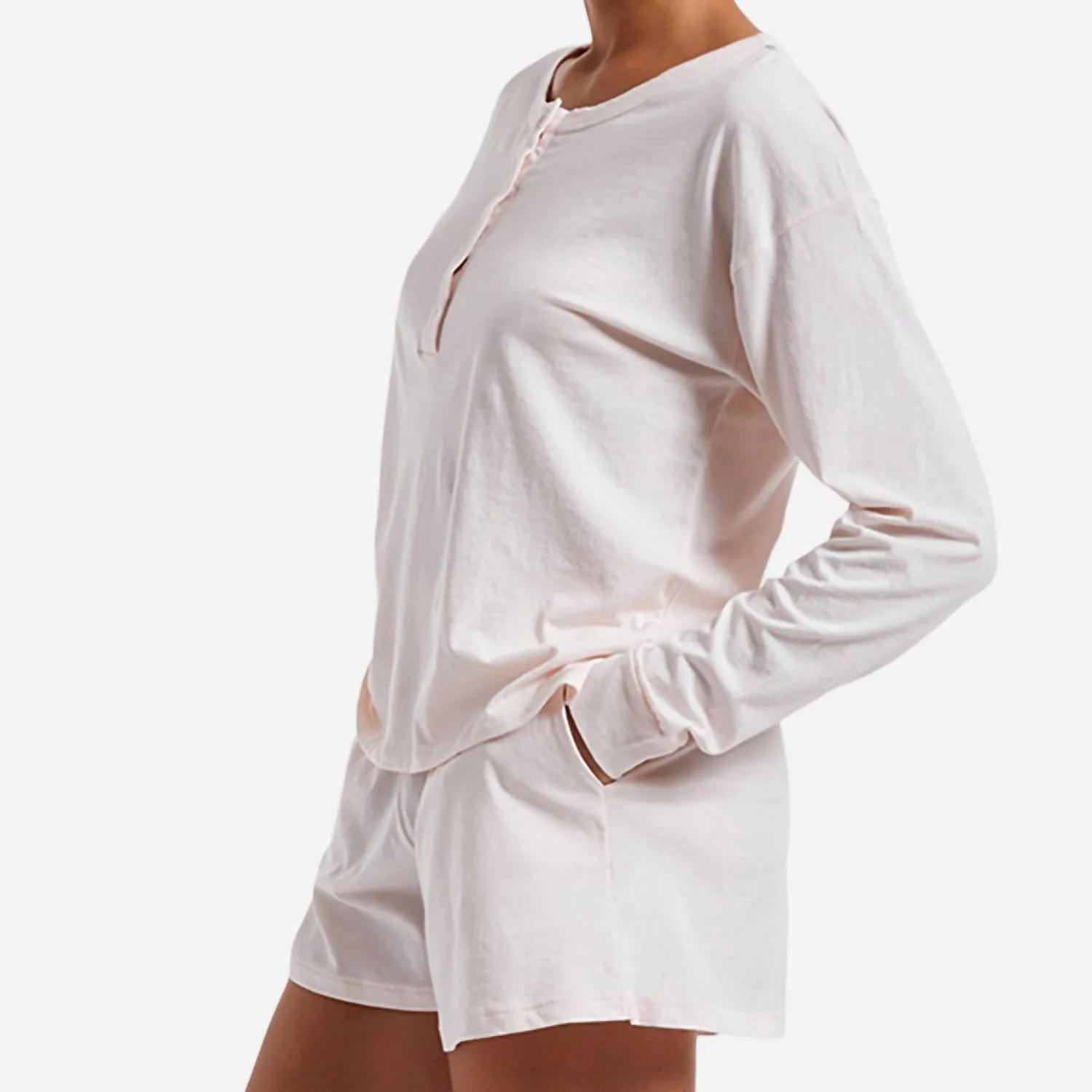 Chloe Pajama Set In Pearl Pink