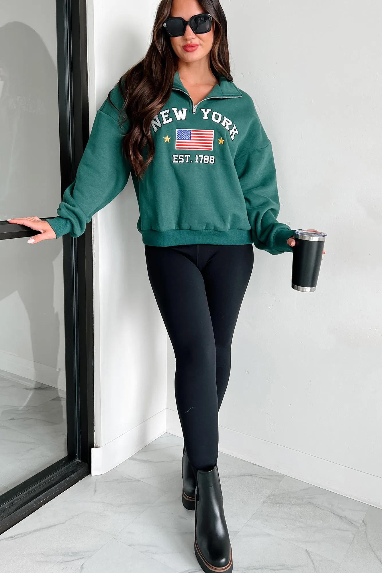 City Sights Quarter-Zip Pullover (Hunter Green)