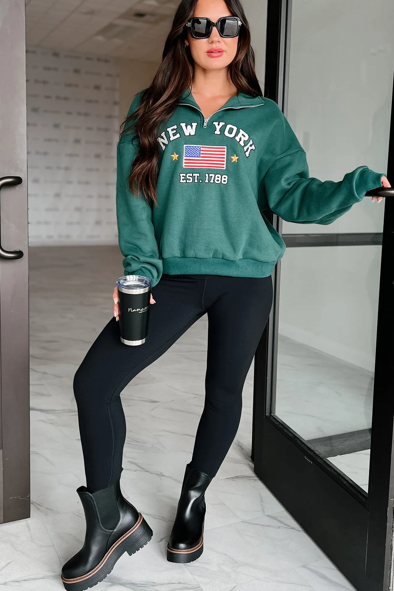 City Sights Quarter-Zip Pullover (Hunter Green)
