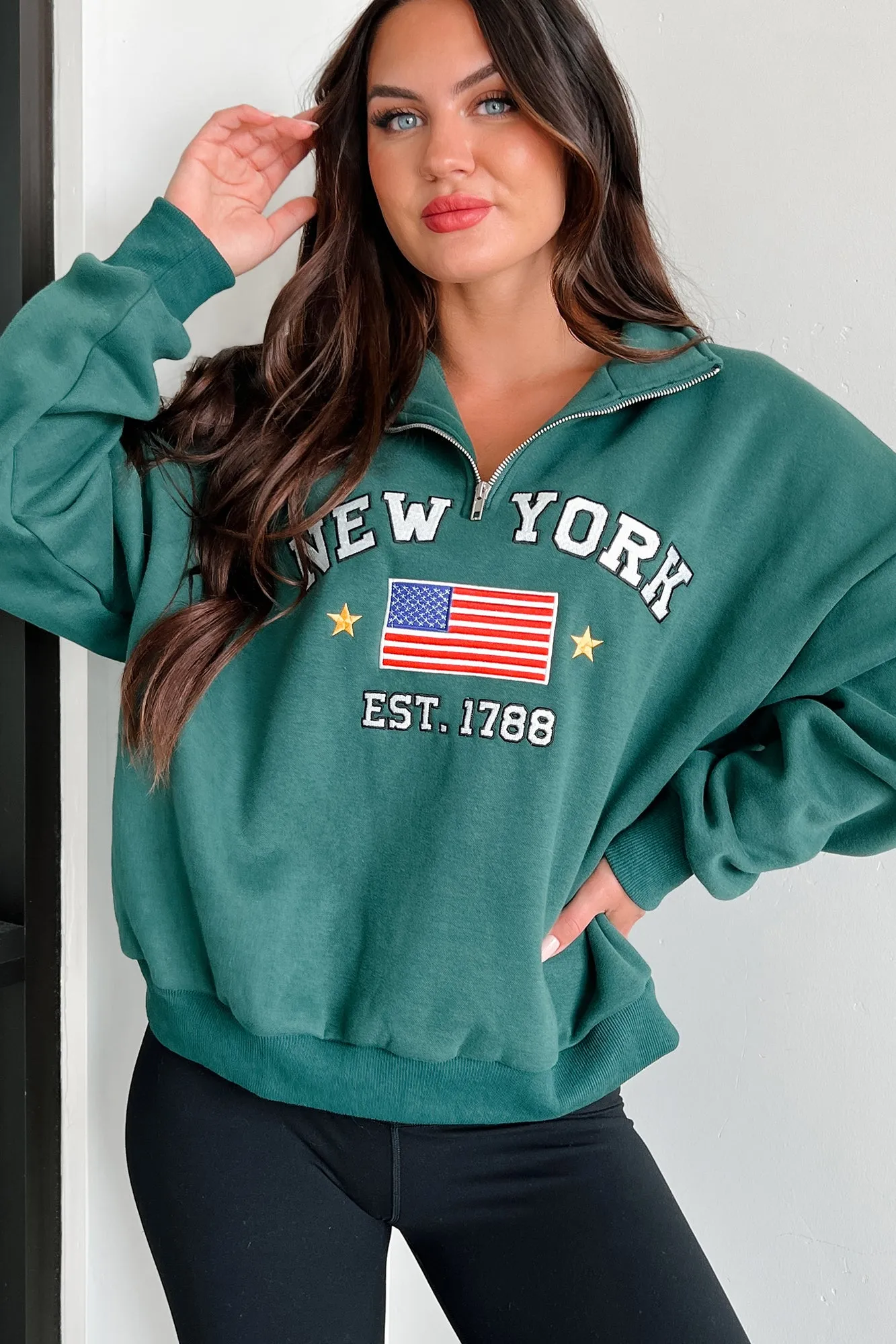 City Sights Quarter-Zip Pullover (Hunter Green)
