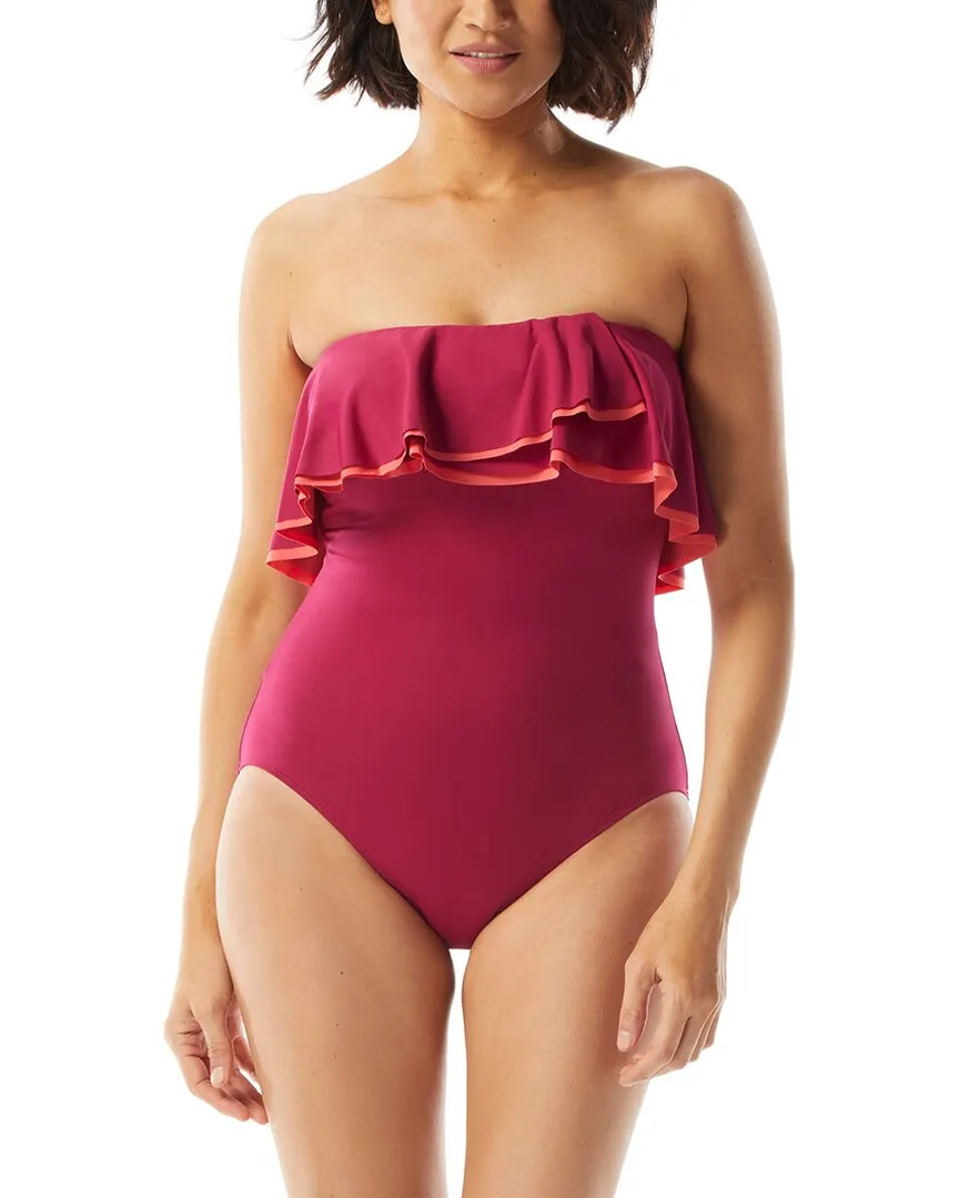 Coco Contours Agate Ruffle Bandeau One-Piece
