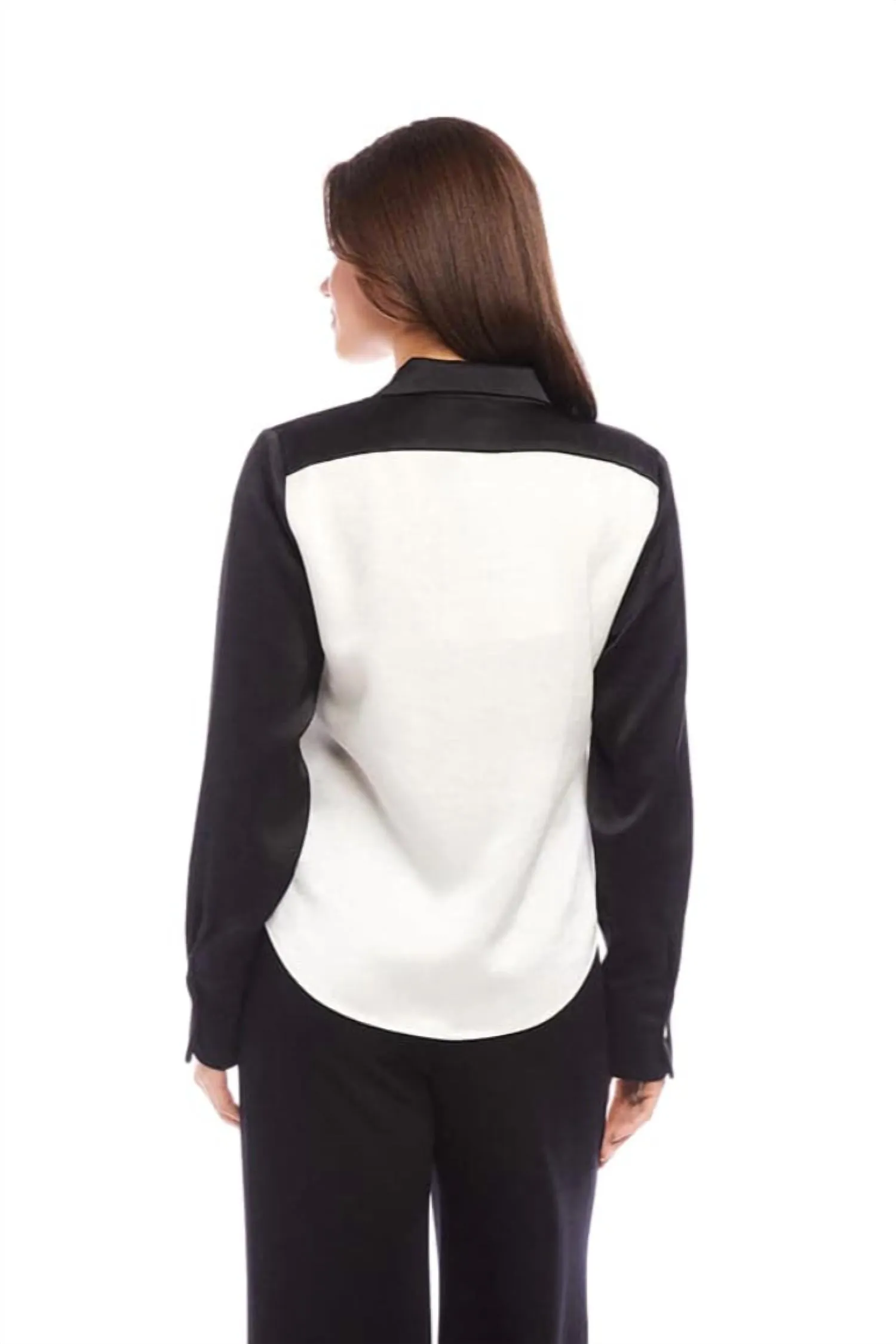 Colorblock Shirt In Cream/black