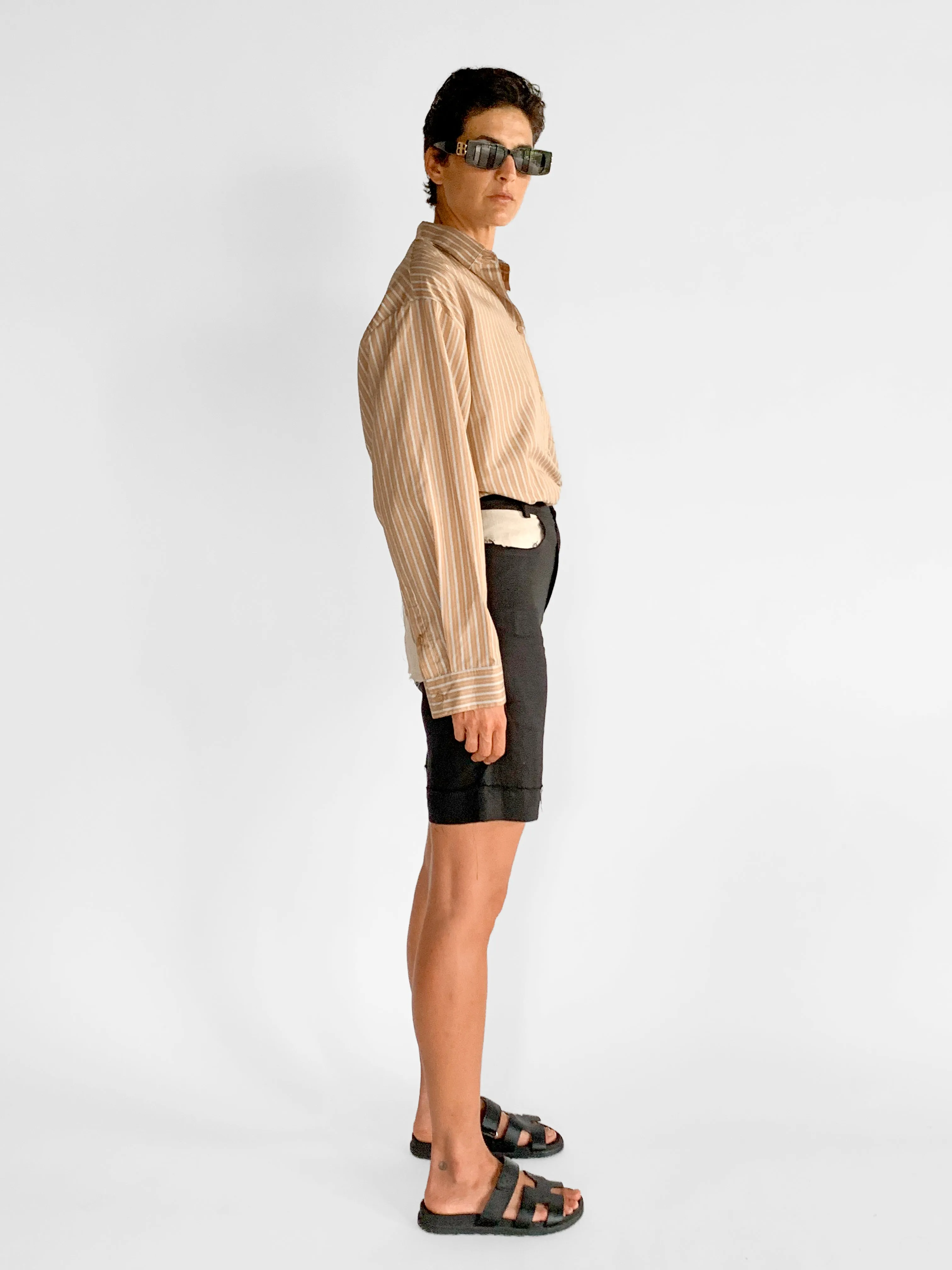 Contrast Pocket Linen Shorts