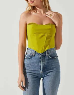 Corset Shanna Top In Lime Green