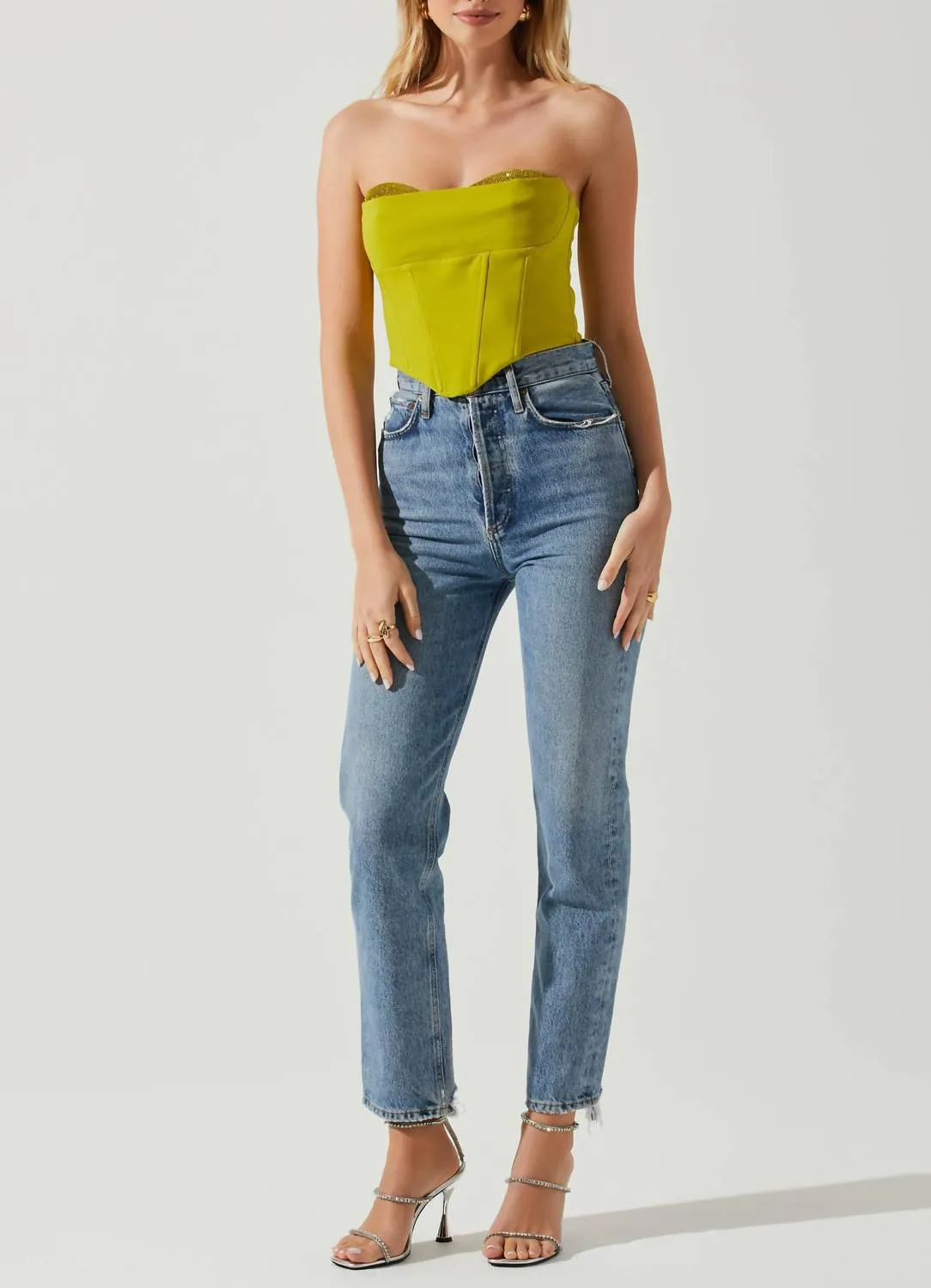Corset Shanna Top In Lime Green