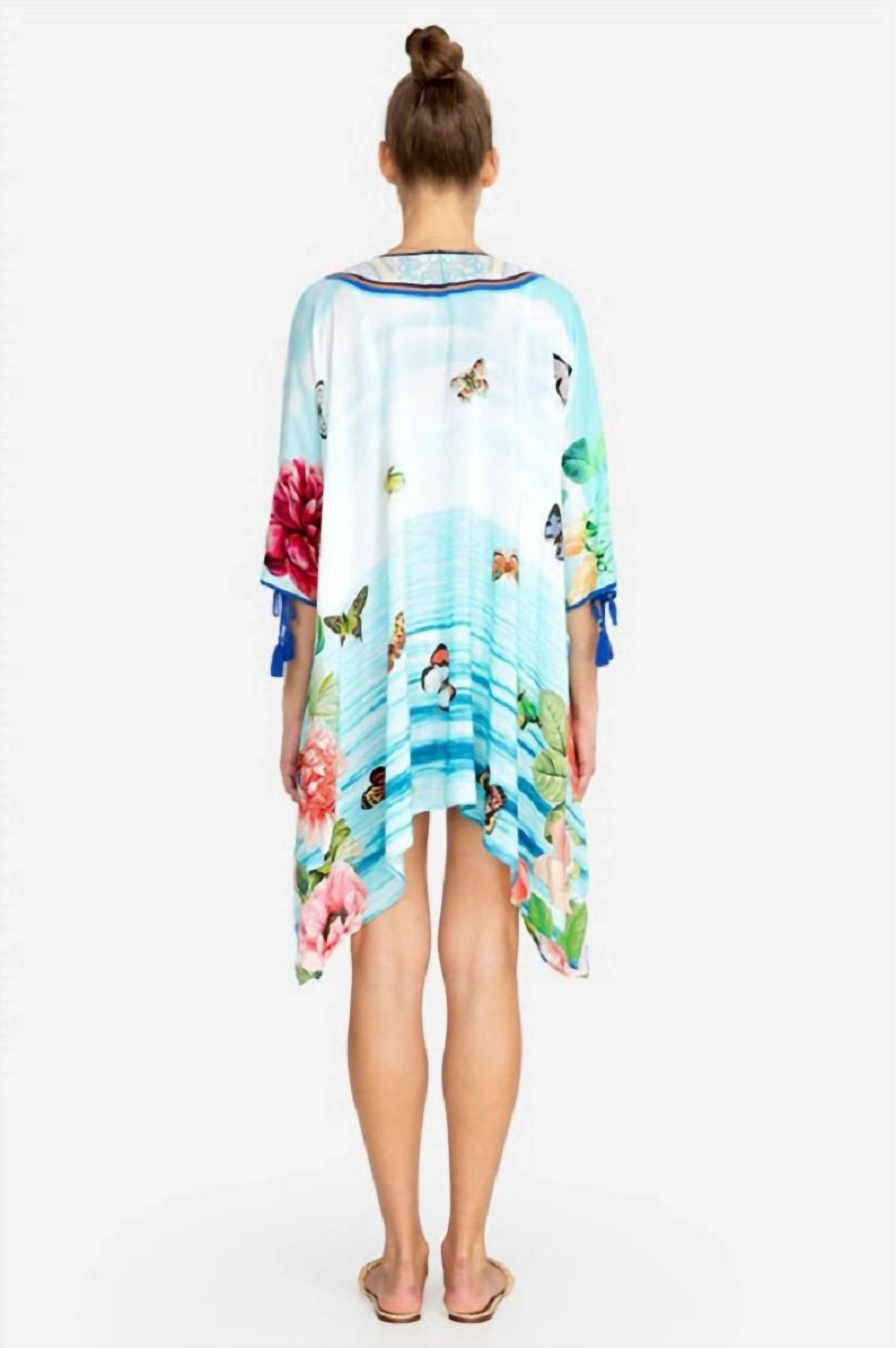 Costa Azul Short Kimono Cover Up In Multi
