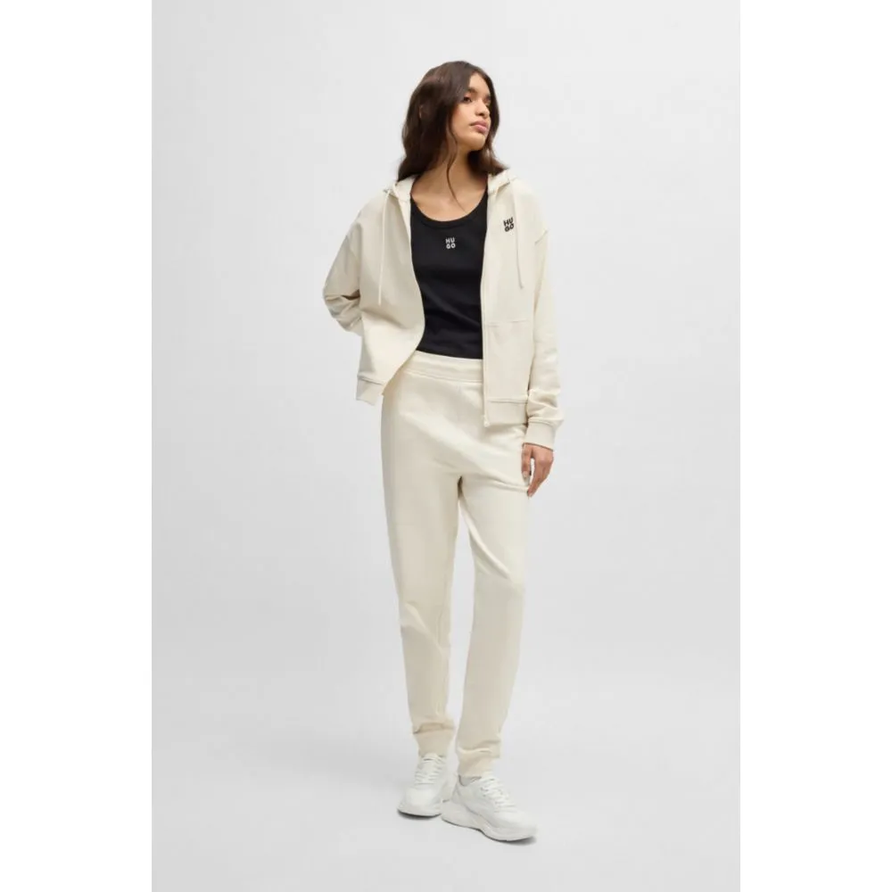 Cotton-terry zip-up hoodie with stacked logo