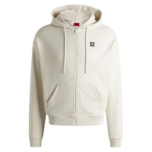 Cotton-terry zip-up hoodie with stacked logo