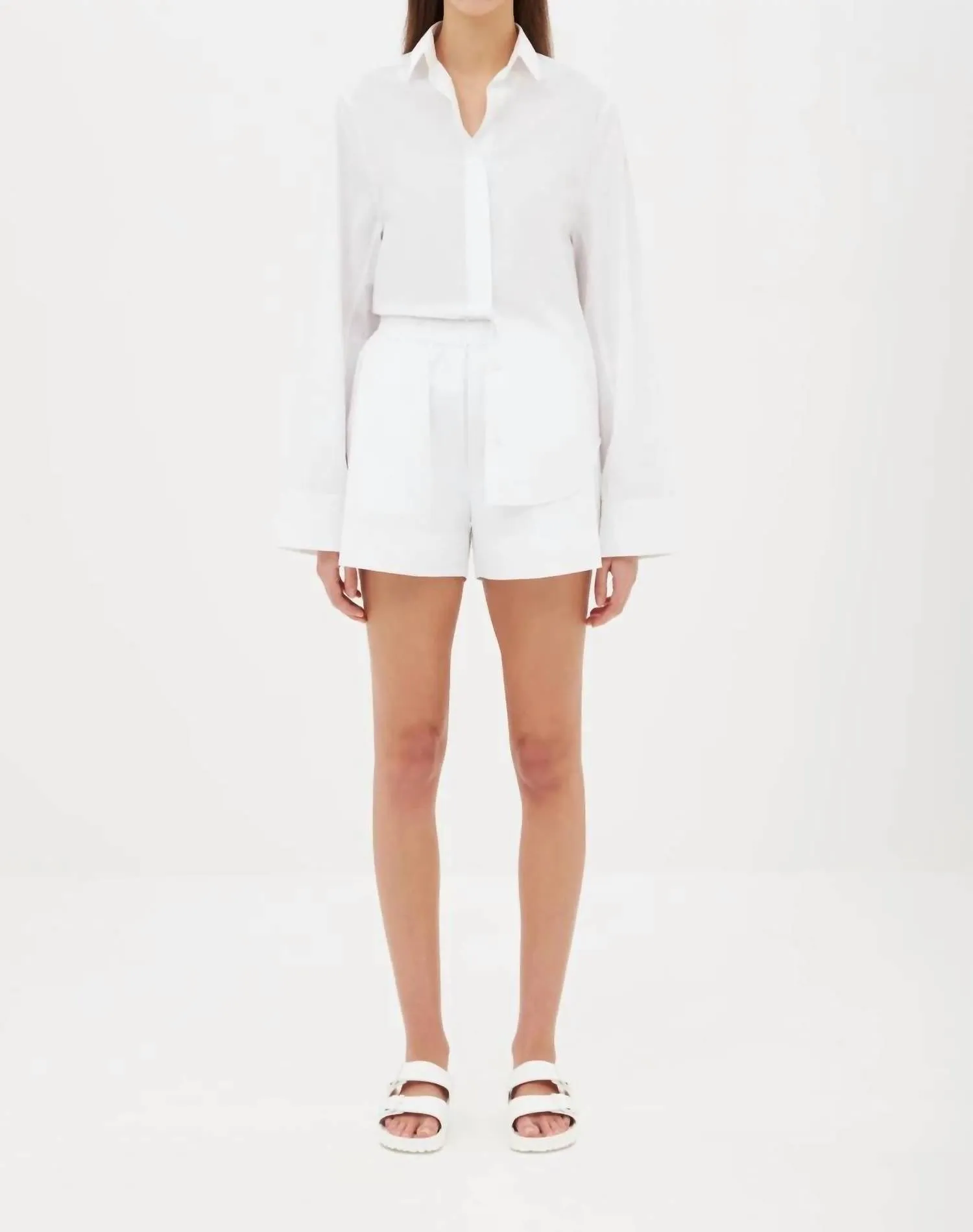Cotton Wide Sleeve Shirt In White