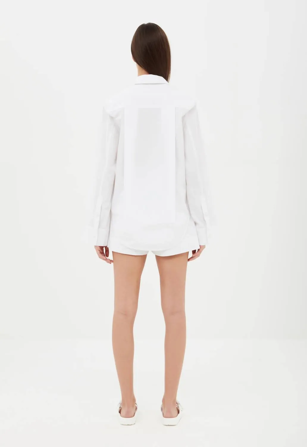 Cotton Wide Sleeve Shirt In White