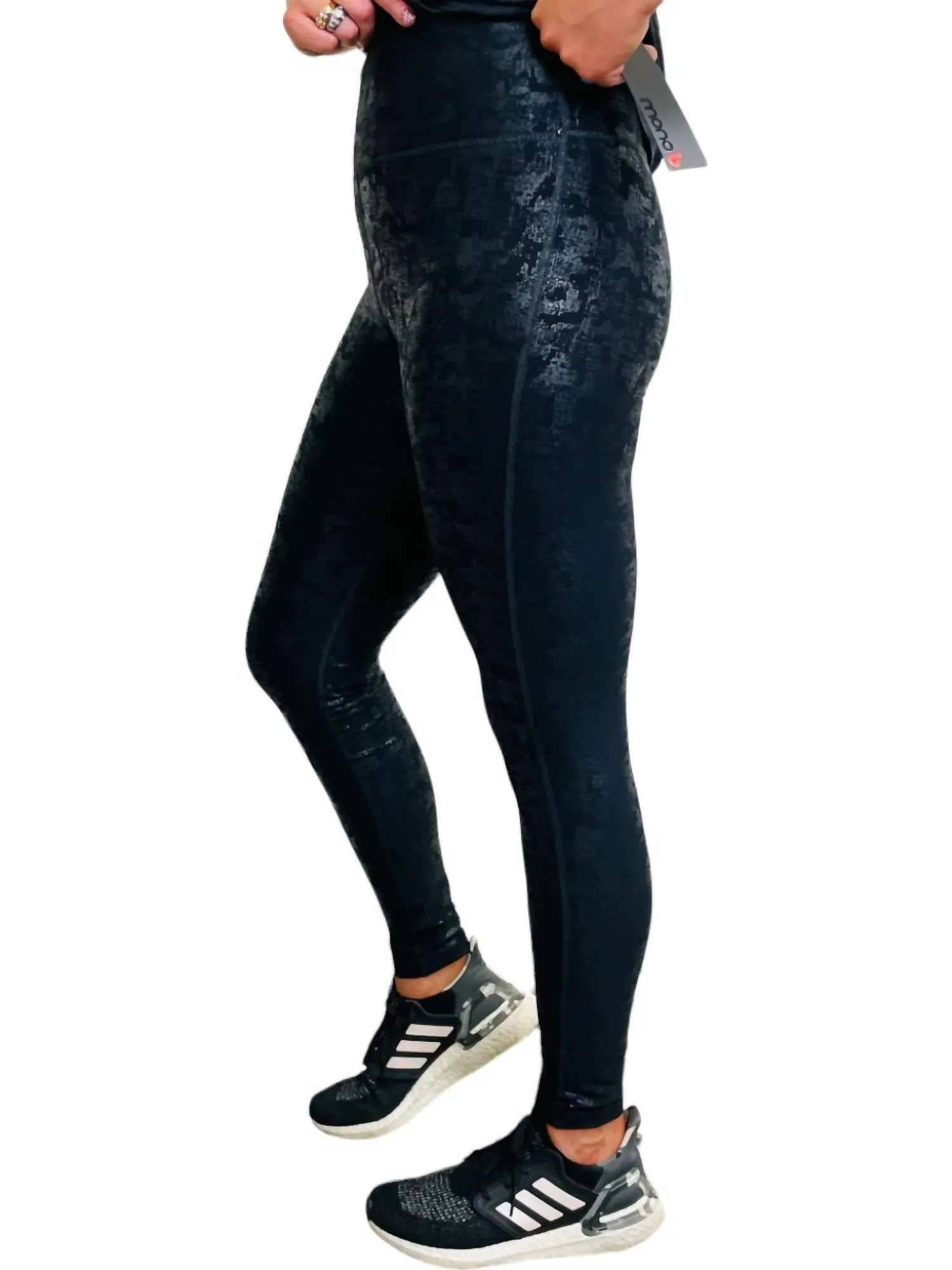 Cracked Foil Leggings In Black