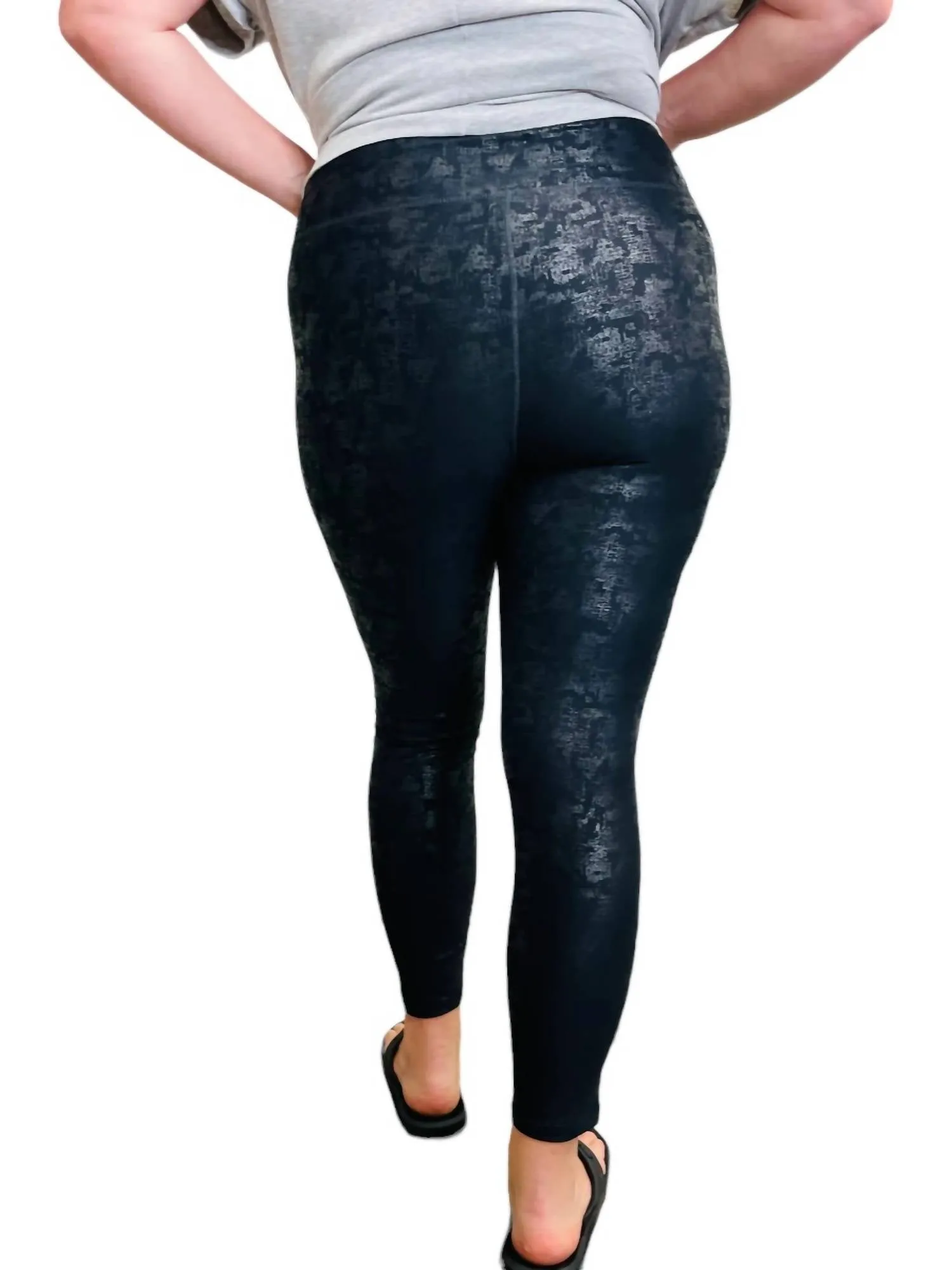 Cracked Foil Leggings In Black