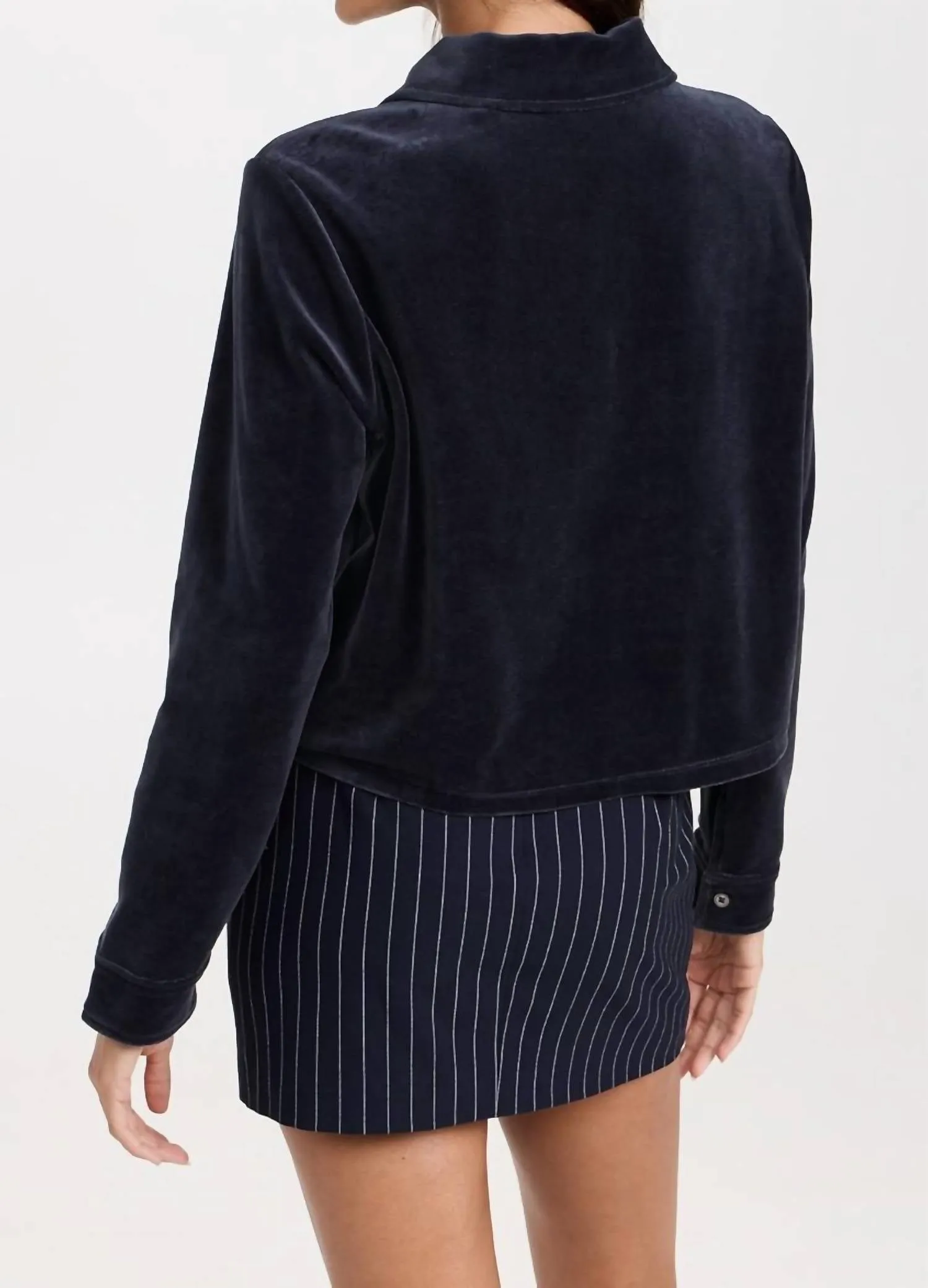 Cropped Polo Shirt In Navy