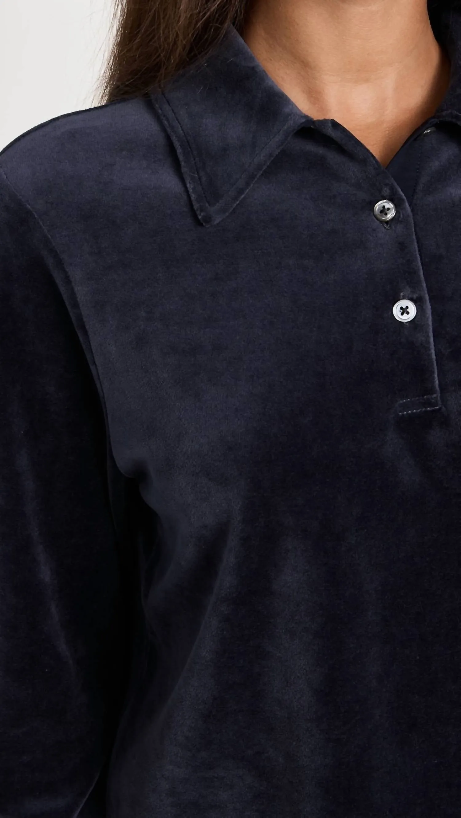 Cropped Polo Shirt In Navy