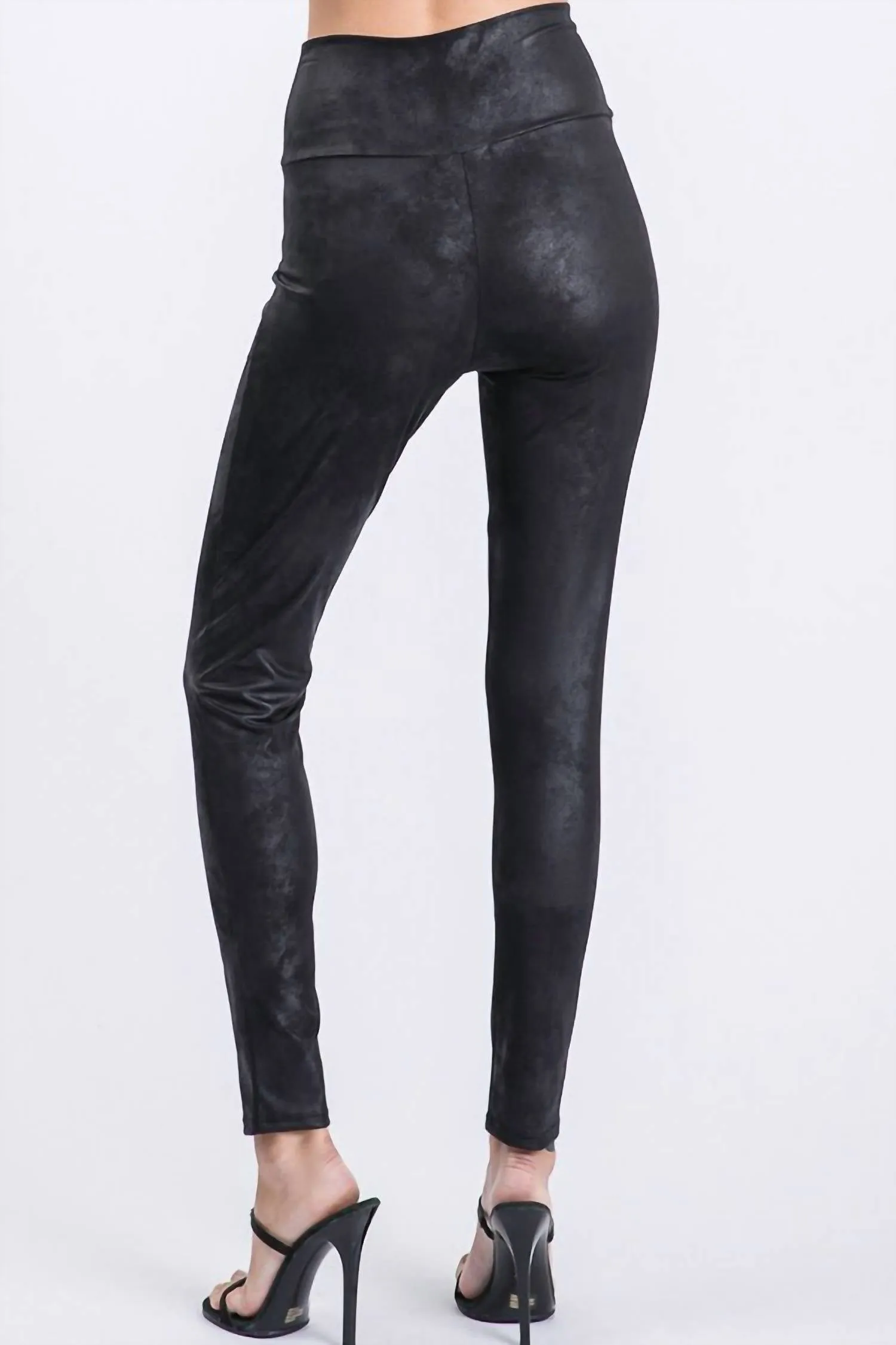 Curvy Faux Leather Legging - Plus In Black